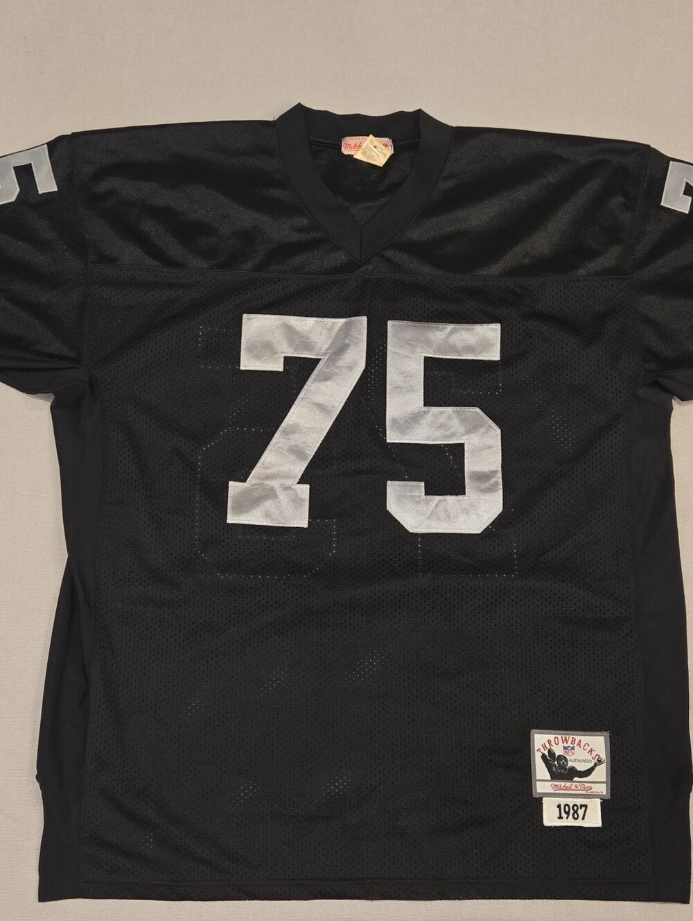 Vintage Howie Long Mitchell & Ness LA Raiders 75 Throwback 1987 Jersey NFL Sz 54